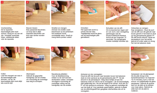 Verwerkingshandleiding Reparatieset voor houten ondergronden